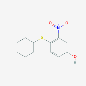molecular formula C12H15NO3S B8091751 4-(Cyclohexylthio)-3-nitrophenol 