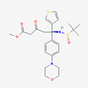 molecular formula C24H32N2O5S2 B8091768 (R)-methyl 5-((S)-1,1-dimethylethylsulfinamido)-5-(4-morpholinophenyl)-3-oxo-5-(thiophen-3-yl)pentanoate 