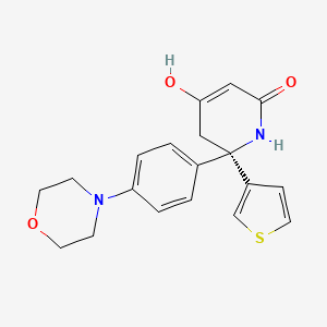 molecular formula C19H20N2O3S B8091773 (R)-4-hydroxy-6-(4-morpholinophenyl)-6-(thiophen-3-yl)-5,6-dihydropyridin-2(1H)-one 