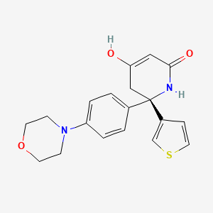 molecular formula C19H20N2O3S B8091780 (S)-4-hydroxy-6-(4-morpholinophenyl)-6-(thiophen-3-yl)-5,6-dihydropyridin-2(1H)-one 