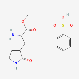 molecular formula C15H22N2O6S B8091785 (2S)-methyl 2-amino-3-(2-oxopyrrolidin-3-yl)propanoate 4-methylbenzenesulfonate 