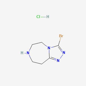 molecular formula C6H10BrClN4 B8091798 3-bromo-6,7,8,9-tetrahydro-5H-[1,2,4]triazolo[4,3-d][1,4]diazepine hydrochloride 
