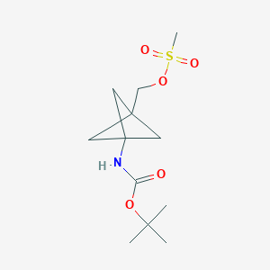 molecular formula C12H21NO5S B8091831 (3-((Tert-butoxycarbonyl)amino)bicyclo[1.1.1]pentan-1-yl)methyl methanesulfonate 