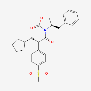 molecular formula C25H29NO5S B8091837 (R)-4-benzyl-3-((S)-3-cyclopentyl-2-(4-(methylsulfonyl)phenyl)propanoyl)oxazolidin-2-one 