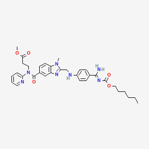 molecular formula C33H39N7O5 B8091879 methyl 3-[[2-[[4-[(Z)-N'-hexoxycarbonylcarbamimidoyl]anilino]methyl]-1-methylbenzimidazole-5-carbonyl]-pyridin-2-ylamino]propanoate 