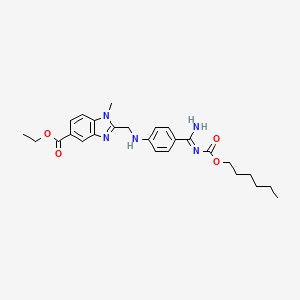 molecular formula C26H33N5O4 B8091887 ethyl 2-[[4-[(Z)-N'-hexoxycarbonylcarbamimidoyl]anilino]methyl]-1-methylbenzimidazole-5-carboxylate 