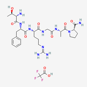 molecular formula C31H47F3N10O9 B8091917 H-Thr-Phe-Arg-Gly-Ala-Pro-NH2.TFA 