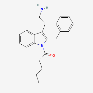 molecular formula C22H26N2O B8091965 1-[3-(2-Aminoethyl)-2-(phenylmethyl)-1H-indol-1-yl]-1-pentanone 