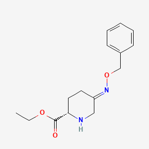 molecular formula C15H20N2O3 B8091983 (S,E)-ethyl 5-((benzyloxy)imino)piperidine-2-carboxylate 