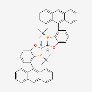 molecular formula C50H44O2P2 B8091995 (2R,2'R,3R,3'R)-4,4'-Di(anthracen-9-yl)-3,3'-di-tert-butyl-2,2',3,3'-tetrahydro-2,2'-bibenzo[d][1,3]oxaphosphole 