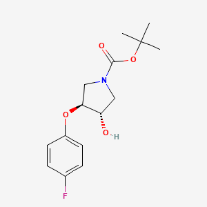 molecular formula C15H20FNO4 B8092016 trans-3-(4-fluorophenoxy)-4-hydroxy-1-Boc-pyrrolidine 