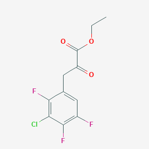 molecular formula C11H8ClF3O3 B8092047 Ethyl 3-(3-chloro-2,4,5-trifluorophenyl)-2-oxopropanoate 