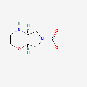 molecular formula C11H20N2O3 B8092056 tert-Butyl (4aS,7aS)-octahydropyrrolo[3,4-b]morpholine-6-carboxylate 