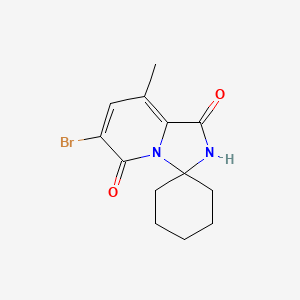 molecular formula C13H15BrN2O2 B8092079 6'-Bromo-8'-methyl-1'H-spiro[cyclohexane-1,3'-imidazo[1,5-a]pyridine]-1',5'(2'H)-dione 