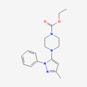 molecular formula C17H22N4O2 B8092089 4-(3-甲基-1-苯基-1H-吡唑-5-基)哌嗪-1-甲酸乙酯 