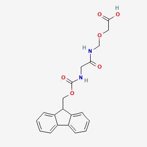molecular formula C20H20N2O6 B8092118 1-(9H-Fluoren-9-yl)-3,6-dioxo-2,9-dioxa-4,7-diazaundecan-11-oic acid 