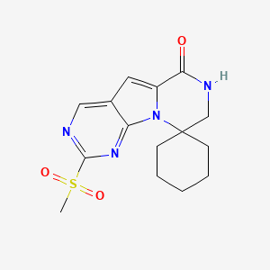 molecular formula C15H18N4O3S B8092134 2'-(Methylsulfonyl)-7',8'-dihydro-6'H-spiro[cyclohexane-1,9'-pyrazino[1',2':1,5]pyrrolo[2,3-d]pyrimidin]-6'-one 