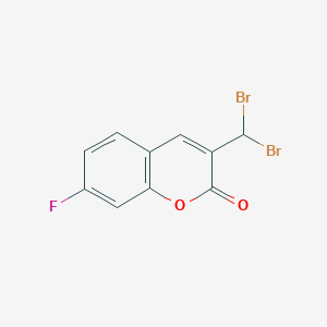 molecular formula C10H5Br2FO2 B8092147 3-(Dibromomethyl)-7-fluoro-2H-chromen-2-one 