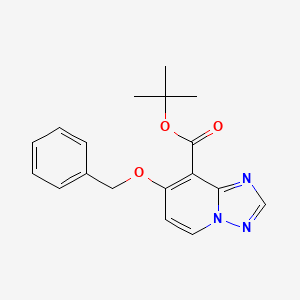 molecular formula C18H19N3O3 B8092185 Tert-butyl 7-(benzyloxy)-[1,2,4]triazolo[1,5-a]pyridine-8-carboxylate 