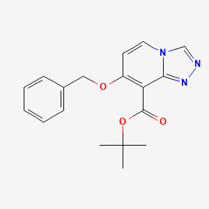 molecular formula C18H19N3O3 B8092187 tert-Butyl 7-(benzyloxy)-[1,2,4]triazolo[4,3-a]pyridine-8-carboxylate 