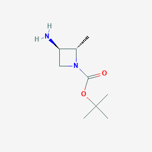 molecular formula C9H18N2O2 B8092196 tert-butyl (2S,3R)-3-amino-2-methylazetidine-1-carboxylate 