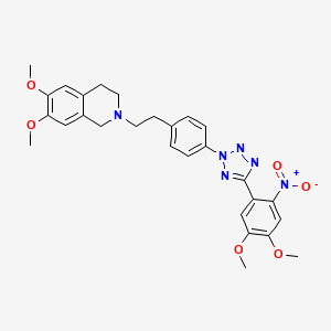 molecular formula C28H30N6O6 B8092224 2-(4-(5-(4,5-dimethoxy-2-nitrophenyl)-2H-tetrazol-2-yl)phenethyl)-6,7-dimethoxy-1,2,3,4-tetrahydroisoquinoline 
