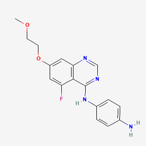 molecular formula C17H17FN4O2 B8092238 N1-(5-Fluoro-7-(2-methoxyethoxy)quinazolin-4-yl)benzene-1,4-diamine 