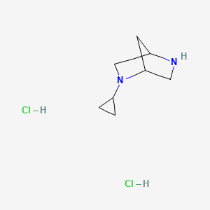 molecular formula C8H16Cl2N2 B8092273 2-Cyclopropyl-2,5-diazabicyclo[2.2.1]heptane dihydrochloride 