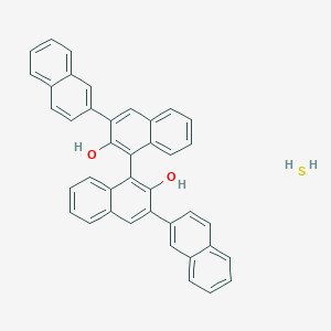 molecular formula C40H28O2S B8092283 1-(2-Hydroxy-3-naphthalen-2-ylnaphthalen-1-yl)-3-naphthalen-2-ylnaphthalen-2-ol;sulfane 