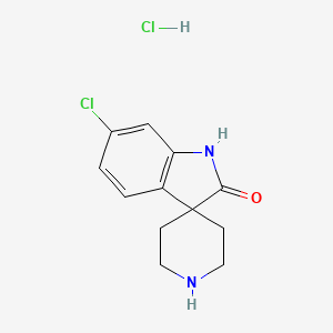 molecular formula C12H14Cl2N2O B8092288 6-Chlorospiro[indoline-3,4'-piperidin]-2-one hydrochloride 