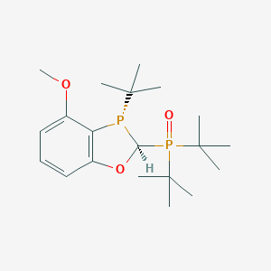 molecular formula C20H34O3P2 B8092333 Di-tert-butyl[(2S,3S)-3-tert-butyl-4-methoxy-2,3-dihydro-1,3-benzooxaphosphole-2-yl]phosphine oxide 