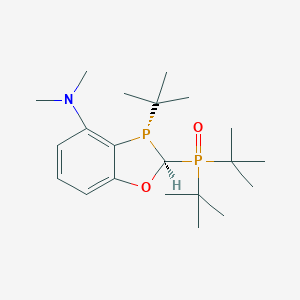 molecular formula C21H37NO2P2 B8092337 (2S,3S)-N,N-Dimethyl-2-(di-tert-butylphosphinyl)-3-tert-butyl-2,3-dihydro-1,3-benzooxaphosphole-4-amine 