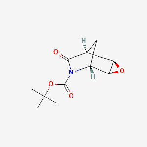 molecular formula C11H15NO4 B8092356 (1S,2R,4S,5R)-tert-butyl 7-oxo-3-oxa-6-azatricyclo[3.2.1.02,4]octane-6-carboxylate 