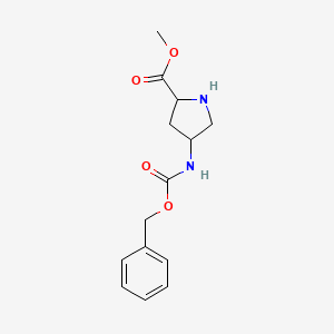 molecular formula C14H18N2O4 B8092361 Methyl 4-(((benzyloxy)carbonyl)amino)pyrrolidine-2-carboxylate 