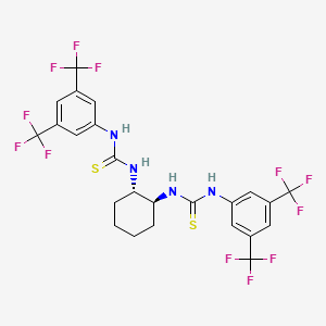 molecular formula C24H20F12N4S2 B8092369 N,N'-(1S,2S)-1,2-Cyclohexanediylbis[N'-[3,5-bis(trifluoromethyl)phenyl]thiourea 