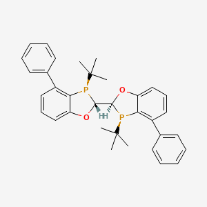 molecular formula C34H36O2P2 B8092384 rel-(2R,2'R,3R,3'R)-3,3'-di-tert-Butyl-4,4'-diphenyl-2,2',3,3'-tetrahydro-2,2'-bibenzo[d][1,3]oxaphosphole 