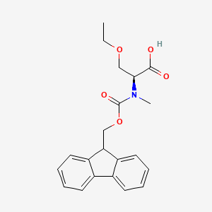 molecular formula C21H23NO5 B8092409 (S)-2-((((9H-Fluoren-9-YL)methoxy)carbonyl)(methyl)amino)-3-ethoxypropanoic acid 