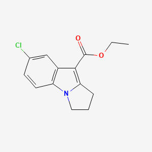 molecular formula C14H14ClNO2 B8092430 Ethyl 7-chloro-2,3-dihydro-1H-pyrrolo[1,2-a]indole-9-carboxylate 