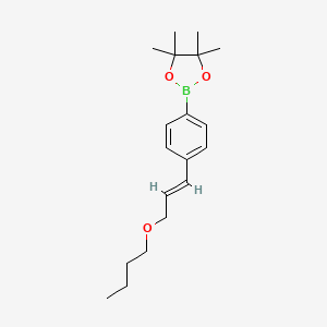 molecular formula C19H29BO3 B8092445 (E)-2-(4-(3-Butoxyprop-1-en-1-yl)phenyl)-4,4,5,5-tetramethyl-1,3,2-dioxaborolane 