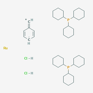 molecular formula C43H74Cl2P2Ru B8092447 Bis(tricyclohexylphosphino)dichlorobenzylideneruthenium(VI) 