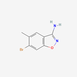 molecular formula C8H7BrN2O B8092532 6-Bromo-5-methylbenzo[d]isoxazol-3-amine 