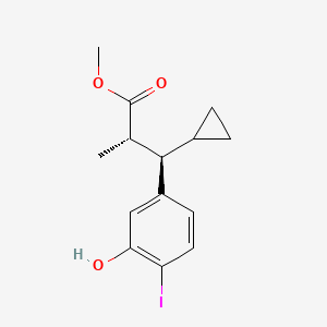 molecular formula C14H17IO3 B8092552 methyl (2S,3R)-3-cyclopropyl-3-(3-hydroxy-4-iodophenyl)-2-methylpropanoate 