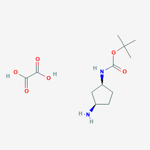 molecular formula C12H22N2O6 B8092563 tert-butyl ((1S,3R)-3-aminocyclopentyl)carbamate oxalate 