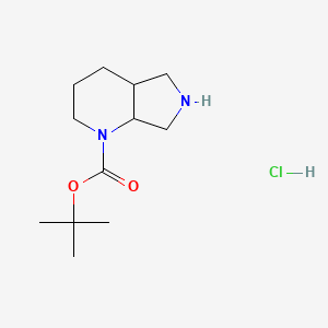 molecular formula C12H23ClN2O2 B8092592 tert-Butyl octahydro-1H-pyrrolo[3,4-b]pyridine-1-carboxylate hydrochloride 