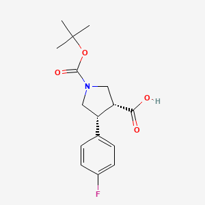 (3R,4R)-1-(tert-butoxycarbonyl)-4-(4-fluorophenyl)pyrrolidine-3-carboxylic acid