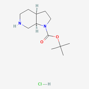 molecular formula C12H23ClN2O2 B8092624 (3aS,7aR)-Tert-butyl octahydro-1H-pyrrolo[2,3-c]pyridine-1-carboxylate hydrochloride 