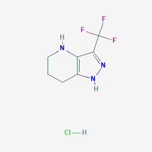 molecular formula C7H9ClF3N3 B8092632 3-Trifluoromethyl-4,5,6,7-tetrahydro-4-azaindazole hydrochloride 
