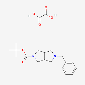 molecular formula C20H28N2O6 B8092649 tert-Butyl 5-benzylhexahydropyrrolo[3,4-c]pyrrole-2(1H)-carboxylate oxalate 