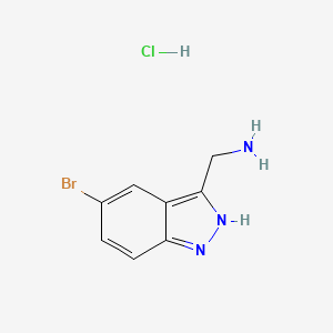 molecular formula C8H9BrClN3 B8092662 (5-Bromo-1H-indazol-3-yl)methanamine hydrochloride 
