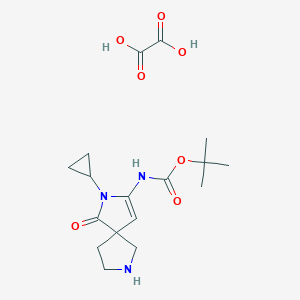 molecular formula C17H25N3O7 B8092671 tert-Butyl (2-cyclopropyl-1-oxo-2,7-diazaspiro[4.4]non-3-en-3-yl)carbamate oxalate 